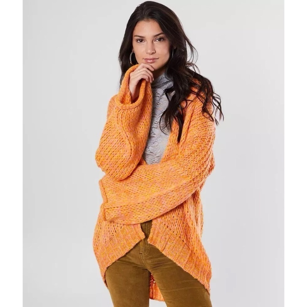 Free People Cardigan Home Town Cardi Sweater Bell Sleeves Sugar Candy Combo XS